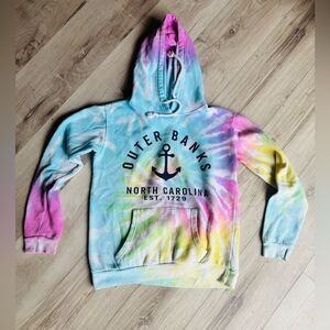 OBX Outer Banks North Carolin Tie Dye Hoodie Size Small